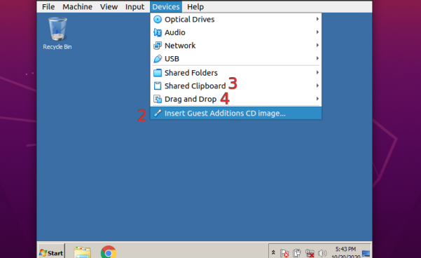 Configure Windows in Virtualbox Image